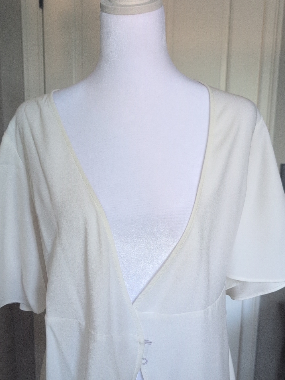 Small Top shop Ivory V-Neck Wrap Top